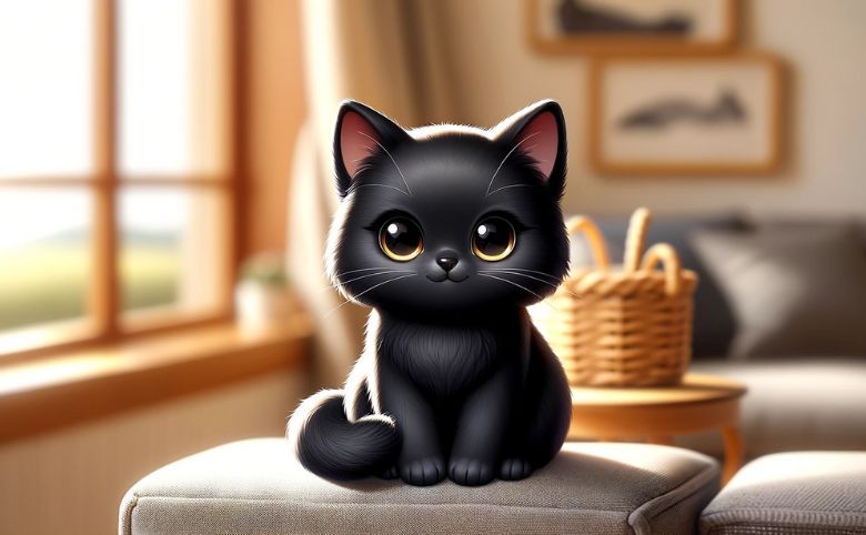 かわいい黒猫の画像