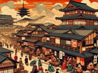 江戸時代の日本の文化や日常生活を描いています