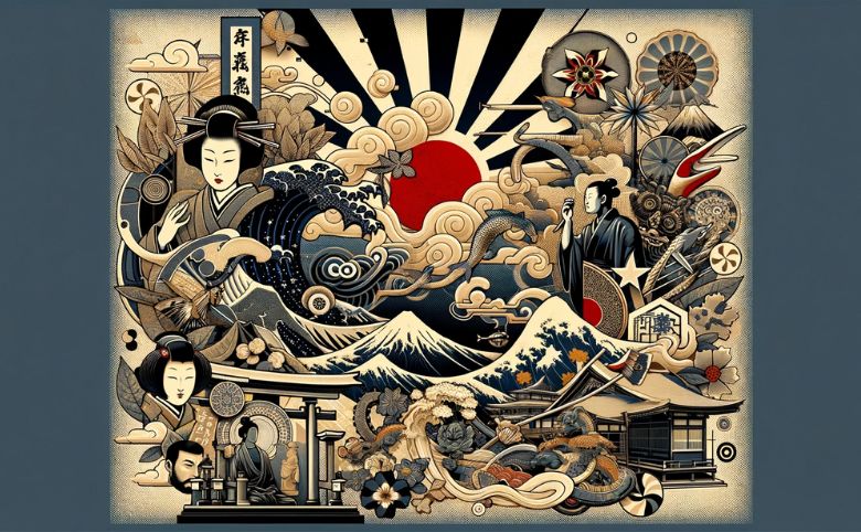 伝統的な日本の美学と現代の芸術表現が融合されたイメージ画像