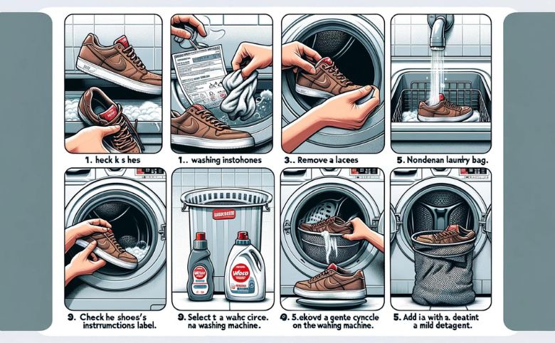 靴を洗濯機で洗う手順